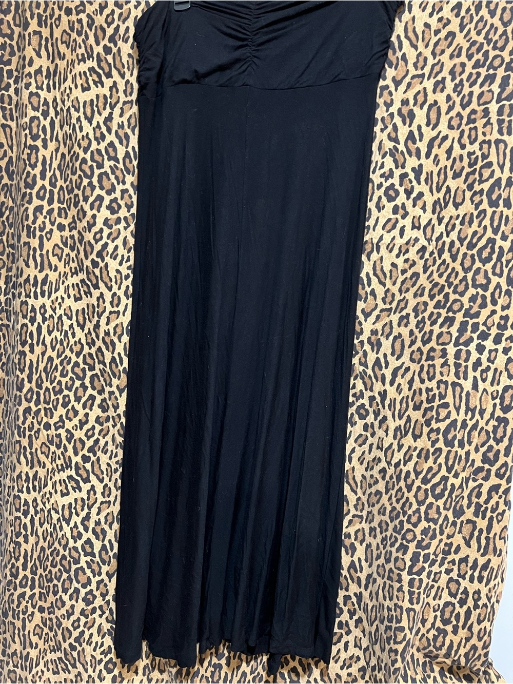 Beige by eci Black Maxi Skirt with Ruched Waist